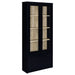 Hawthorne 4 - shelf Glass Door Cabinet with Drawers Black - Walo Furniture