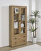 Hawthorne 4 - shelf Glass Door Tall Cabinet with Drawers Mango - Walo Furniture