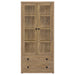 Hawthorne 4 - shelf Glass Door Tall Cabinet with Drawers Mango - Walo Furniture