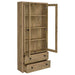 Hawthorne 4 - shelf Glass Door Tall Cabinet with Drawers Mango - Walo Furniture