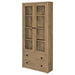 Hawthorne 4 - shelf Glass Door Tall Cabinet with Drawers Mango - Walo Furniture