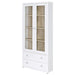 Hawthorne 4 - shelf Glass Door Tall Cabinet with Drawers White - Walo Furniture