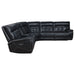 Hewitt Leather Upholstered Power Reclining Sectional Black - Walo Furniture