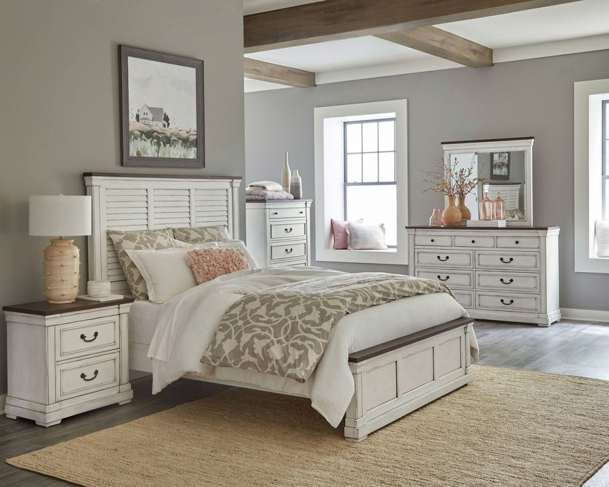 Hillcrest 9 - drawer Dresser with Mirror Distressed White - Walo Furniture