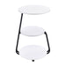 Hilly 3 - tier Round Accent Side Table White and Black - Walo Furniture