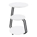 Hilly 3 - tier Round Accent Side Table White and Black - Walo Furniture