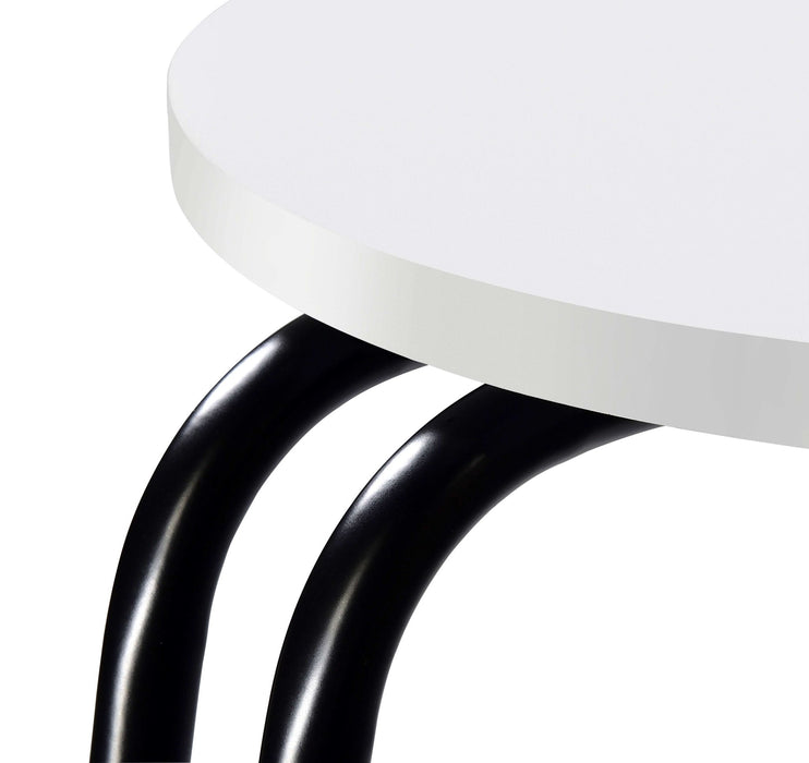 Hilly 3 - tier Round Accent Side Table White and Black - Walo Furniture