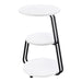 Hilly 3 - tier Round Accent Side Table White and Black - Walo Furniture