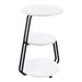 Hilly 3 - tier Round Accent Side Table White and Black - Walo Furniture