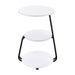 Hilly 3 - tier Round Accent Side Table White and Black - Walo Furniture