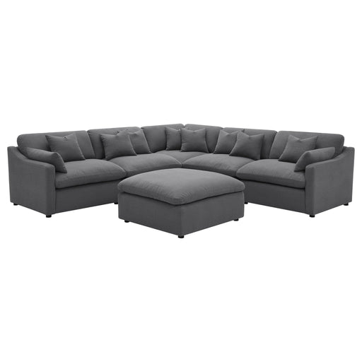 Hobson 6 - piece Upholstered Modular Sectional Sofa Charcoal - Walo Furniture