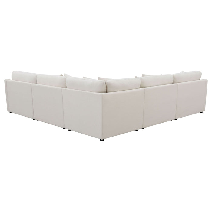 Hobson 6 - piece Upholstered Modular Sectional Sofa Ivory - Walo Furniture