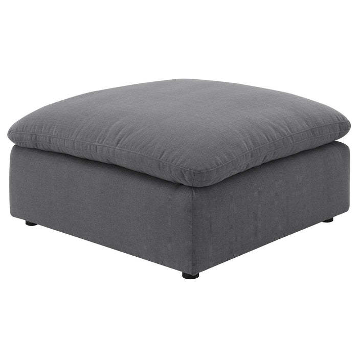 Hobson Square Upholstered Ottoman Charcoal - Walo Furniture