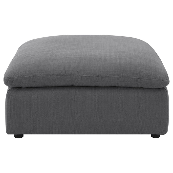 Hobson Square Upholstered Ottoman Charcoal - Walo Furniture