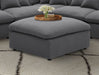 Hobson Square Upholstered Ottoman Charcoal - Walo Furniture