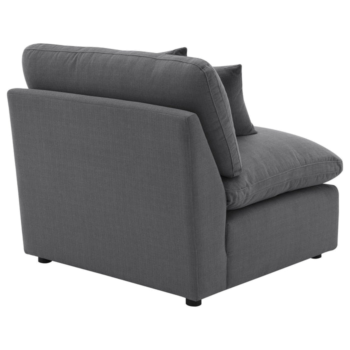 Hobson Upholstered Armless Chair Charcoal - Walo Furniture