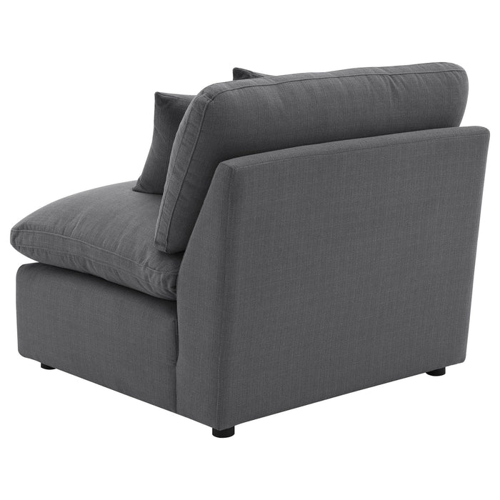 Hobson Upholstered Armless Chair Charcoal - Walo Furniture