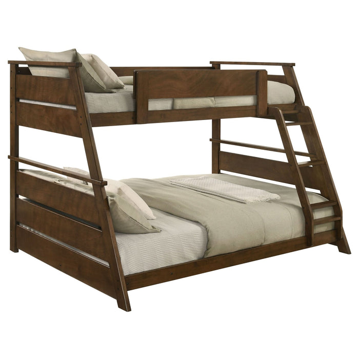 Holden Wood Veneer Twin Over Full Bunk Bed Walnut - Walo Furniture