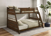 Holden Wood Veneer Twin Over Full Bunk Bed Walnut - Walo Furniture