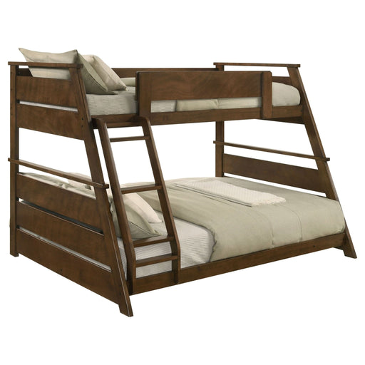 Holden Wood Veneer Twin Over Full Bunk Bed Walnut - Walo Furniture