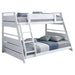 Holden Wood Veneer Twin Over Full Bunk Bed White - Walo Furniture