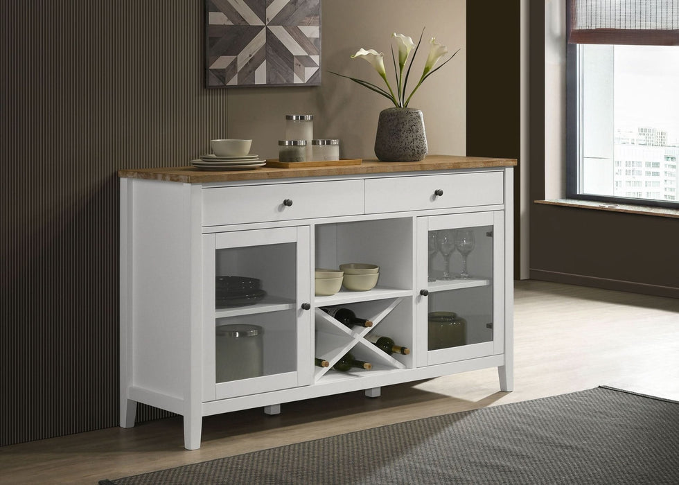 Hollis 2 - door Dining Sideboard Buffet Storage Cabinet White - Walo Furniture