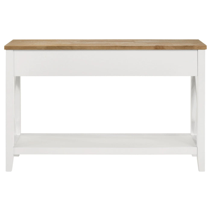 Hollis 2 - drawer Wood Entryway Console Table Brown and White - Walo Furniture