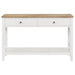 Hollis 2 - drawer Wood Entryway Console Table Brown and White - Walo Furniture