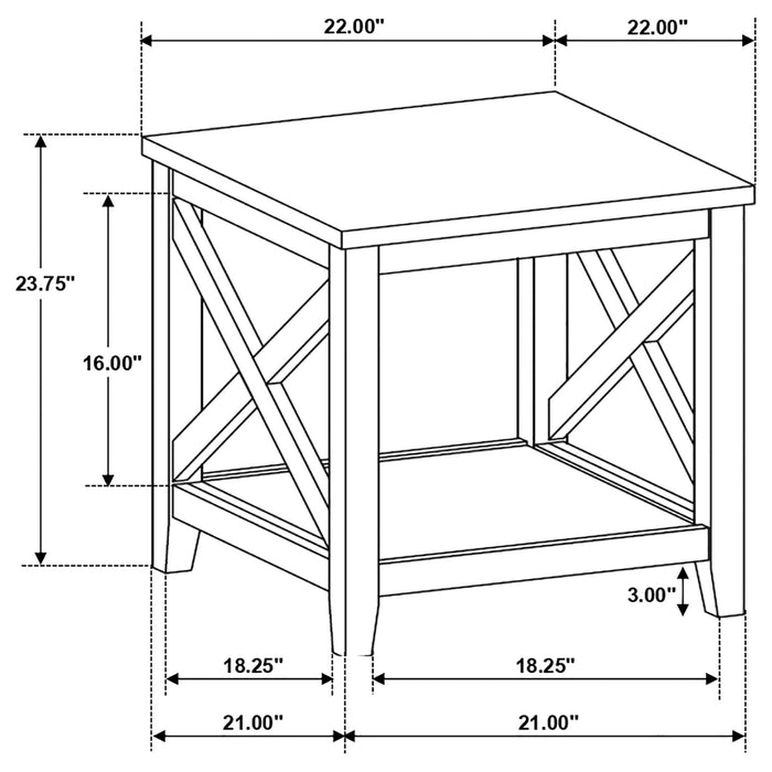 Hollis 2 - piece Square Coffee and End Table Set White - Walo Furniture