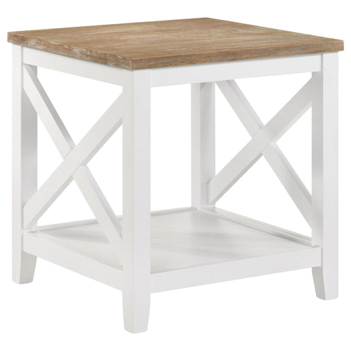 Hollis 2 - piece Square Coffee and End Table Set White - Walo Furniture