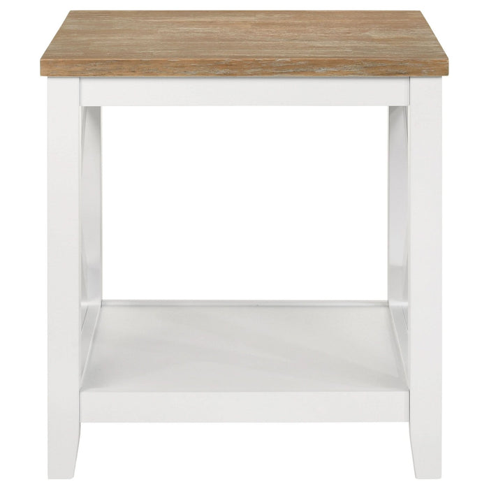 Hollis 2 - piece Square Coffee and End Table Set White - Walo Furniture