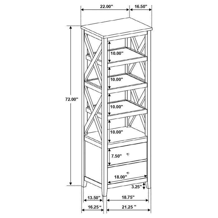 Hollis 3 - piece 67" TV Stand Entertainment Center White - Walo Furniture