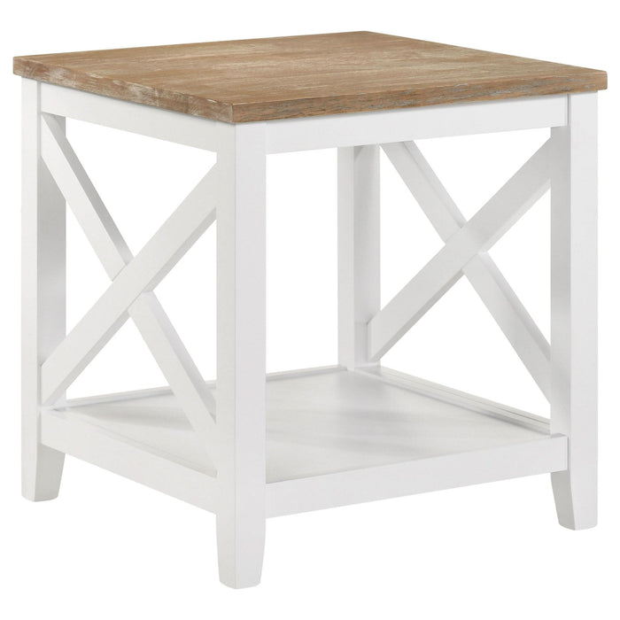 Hollis 3 - piece Square Coffee and End Table Set White - Walo Furniture