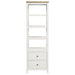 Hollis 4 - shelf Wood Media Tower with Drawers Brown and White - Walo Furniture