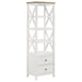 Hollis 4 - shelf Wood Media Tower with Drawers Brown and White - Walo Furniture