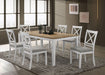 Hollis 7 - piece Rectangular Dining Table Set Brown and White - Walo Furniture