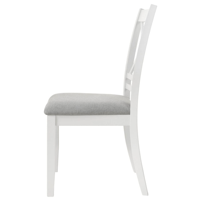 Hollis Cross Back Wood Dining Side Chair White (Set of 2) - Walo Furniture