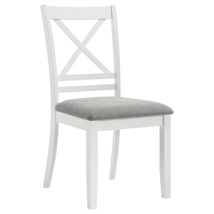 Hollis Cross Back Wood Dining Side Chair White (Set of 2) - Walo Furniture