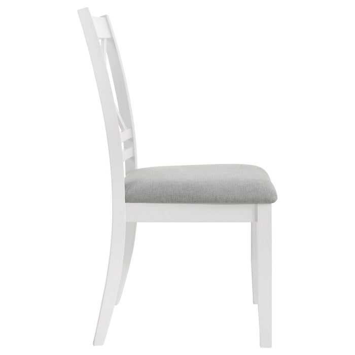 Hollis Cross Back Wood Dining Side Chair White (Set of 2) - Walo Furniture