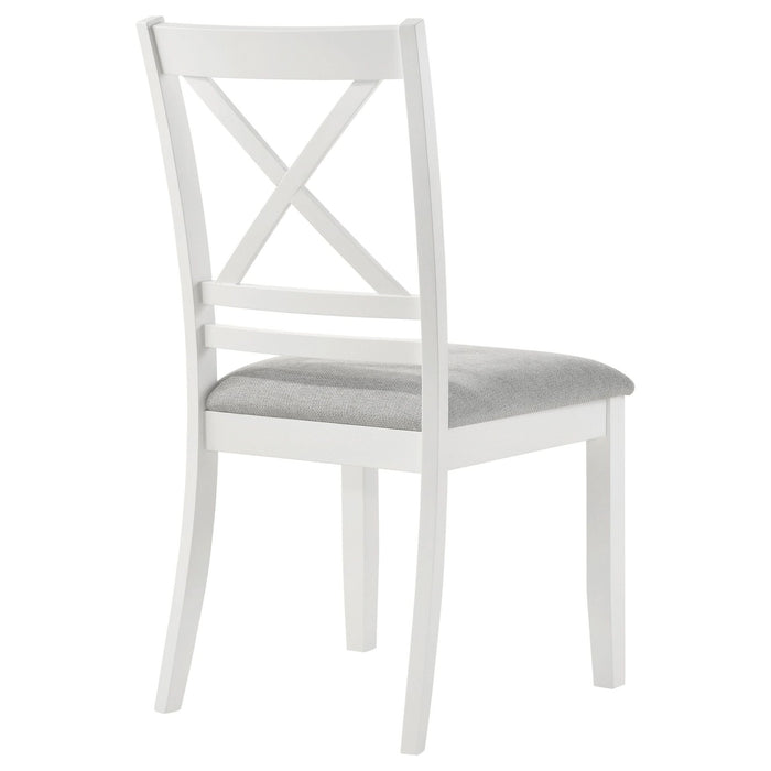 Hollis Cross Back Wood Dining Side Chair White (Set of 2) - Walo Furniture