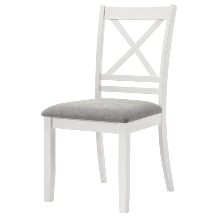 Hollis Cross Back Wood Dining Side Chair White (Set of 2) - Walo Furniture