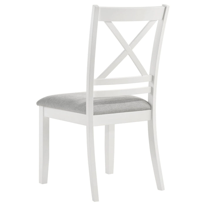 Hollis Cross Back Wood Dining Side Chair White (Set of 2) - Walo Furniture