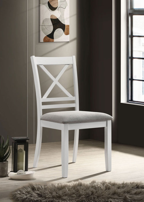 Hollis Cross Back Wood Dining Side Chair White (Set of 2) - Walo Furniture