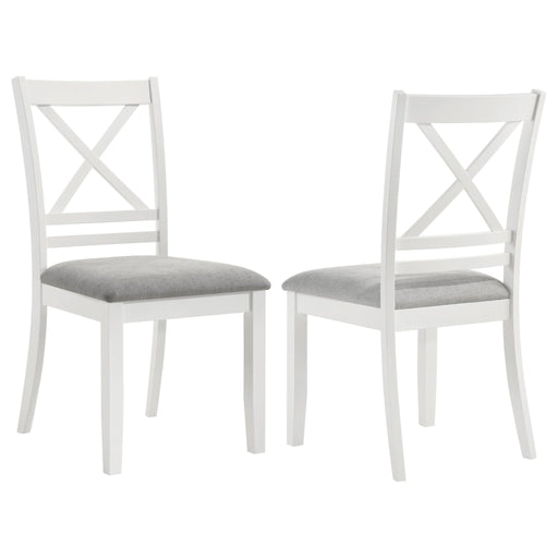 Hollis Cross Back Wood Dining Side Chair White (Set of 2) - Walo Furniture