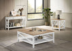 Hollis Square Wood Coffee Table With Shelf Brown and White - Walo Furniture