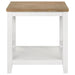 Hollis Square Wood End Table With Shelf Brown and White - Walo Furniture