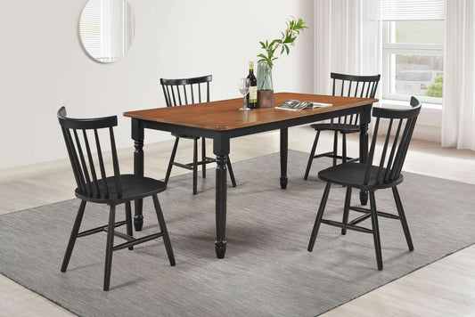 Hollyoak 5 - piece Rectangular Dining Set Walnut and Black - Walo Furniture