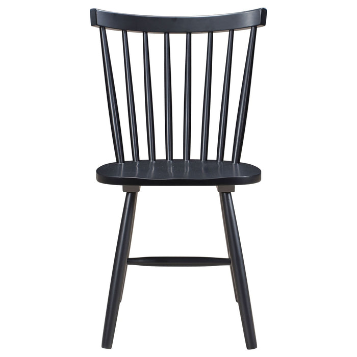 Hollyoak Windsor Wood Dining Side Chair Black (Set of 2) - Walo Furniture