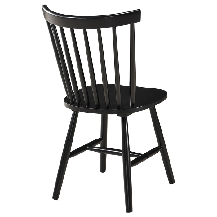 Hollyoak Windsor Wood Dining Side Chair Black (Set of 2) - Walo Furniture