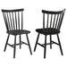 Hollyoak Windsor Wood Dining Side Chair Black (Set of 2) - Walo Furniture